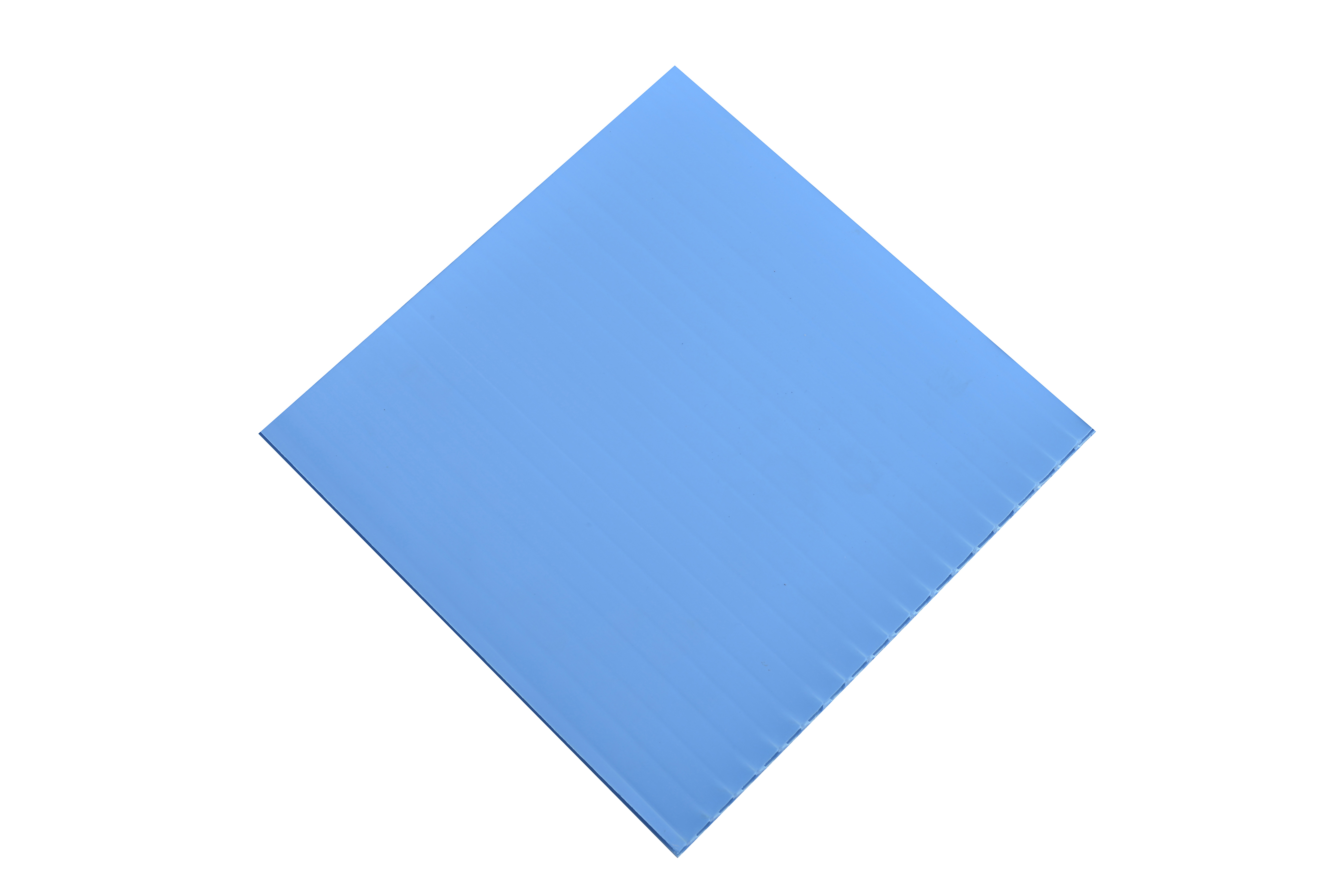 Fluted polypropylene material in blue